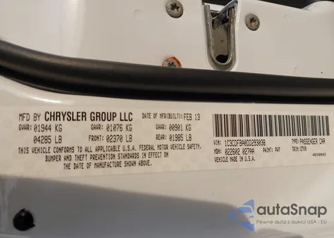 2013 Dodge Dart Sxt z USA, uszkodzony, nr VIN 1C3CDFBA0DD293038